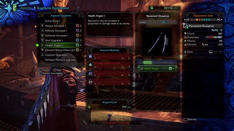 mhw health regen augment materials